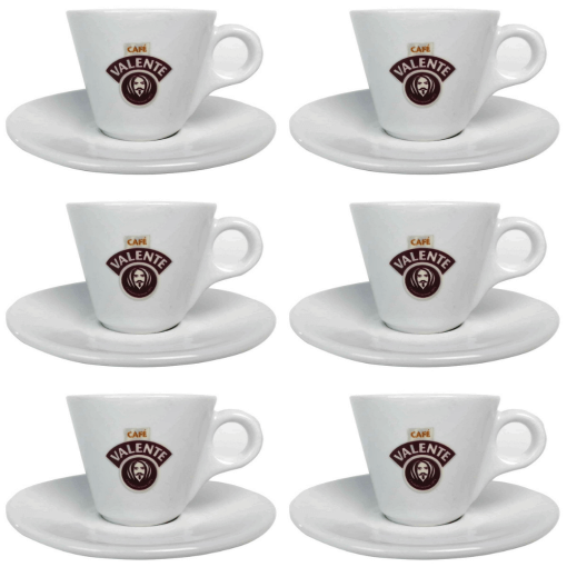 CAFE VALENTE Espresso Fincan + Tabak (6'lı Set)