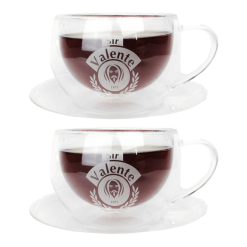 CAFE VALENTE Termo Cam Çay Fincanı 300 cc (2’li Set)