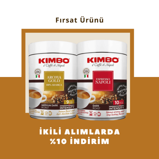 KIMBO Aroma Gold + Espresso Napoli Filtre Kahve Teneke Kutu (250 gr)