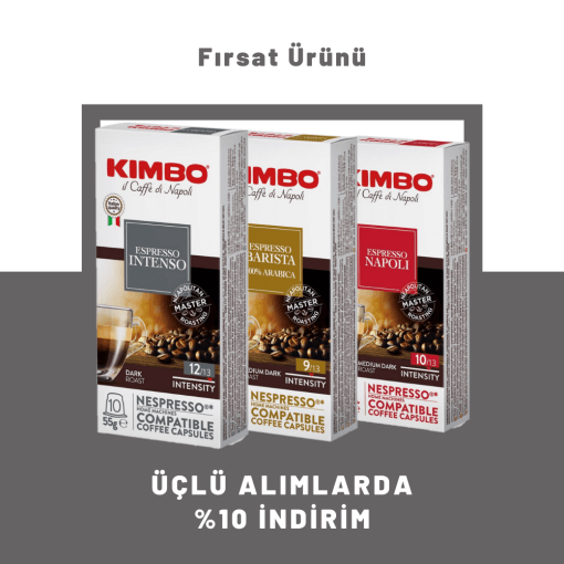 KIMBO Intenso + Barista Armonia + Napoli Nespresso Uyumlu Kapsül Kahve