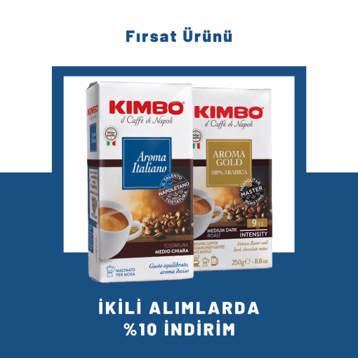 KIMBO Aroma Italiano + Gold %100 Arabica Filtre Kahve (250 gr) (2'li Set)