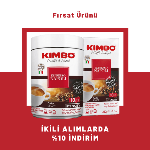 KIMBO Napoli Filtre Kahve + Teneke Kutu (250 gr) (2'li Set)